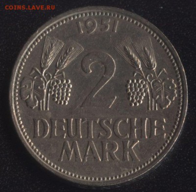 ФРГ 2 марки 1951D РЕДКАЯ! до 22:00мск 16.10.16 - ФРГ 2 марки 1951 -1