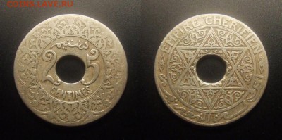 МОНЕТЫ МИРА 10-16 - Франц. Марокко – 25 сантимов (1921) (без молнии)
