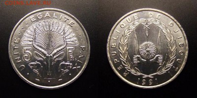 МОНЕТЫ МИРА 10-16 - Джибути - 5 франков (1991) «Лиророгая антилопа» (d-31мм) UNC №1-№2-№3-№4