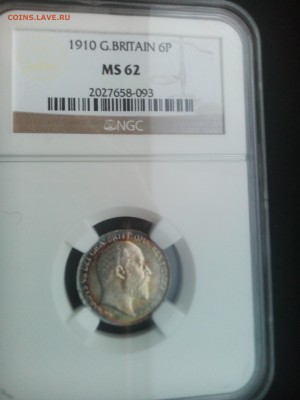 Великобритания 6 пенсов 1910 NGC MS62 до 15.10 22-00 - IMG_20161011_161548