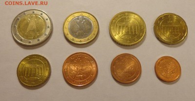 ГЕРМАНИЯ - ЕВРО-набор оборотный 9 монет до 18.10, 22.00 - Германия - Евро-набор1