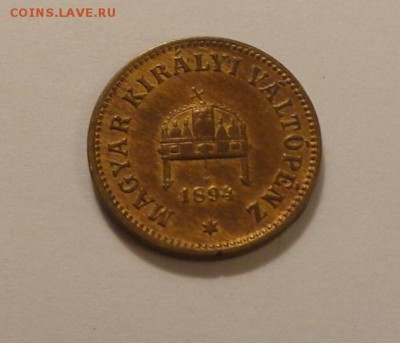 ВЕНГРИЯ - 2 филлера 1894 остатки блеска до 18.10, 22.00 - Венгрия 2 филлера 1894_1