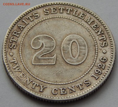 Стрейтс-Сеттлементс 20 центов 1926, до 19.10.16 в 22:00 МСК - 3773