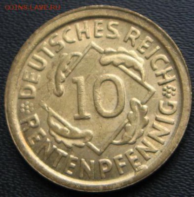 оценка 2-х монет Германия 10 рентенпфеннигов 1929 и 1924 год - аверс