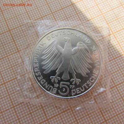 ФРГ 5 марок 1977 200л со дня рожд Карла Фридриха Гаусса - IMG_8414.JPG