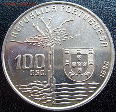 Португалия_100 эскудо 1990 "Камилу Бранку"; 15.10_22.00мск - 10675