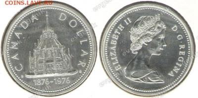 Польша-США-КАНАДА-19-20-РОССИЯ-Португалия-Казахстан - kanada_1976_1_dollar_serebro_km106_num_10848
