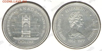 Польша-США-КАНАДА-19-20-РОССИЯ-Португалия-Казахстан - kanada_1977_1_dollar_serebro_km118_num_10849