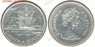 Польша-США-КАНАДА-19-20-РОССИЯ-Португалия-Казахстан - kanada_1987_1_dollar_serebro_km154_num_10858
