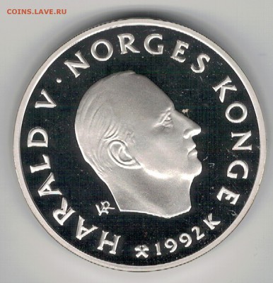 Ag НОРВЕГИЯ 50 КРОН 1992 САНКИ до 21.10.16 в 22.00мск (Г128) - 5-нор