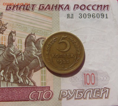 5 копеек 1955 ,5 штук, с 200, до 19.10.16 22.00мск - DSC06596.JPG