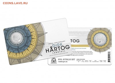 Монеты с Корабликами - 20 cent uncirculated Dirk Hartog