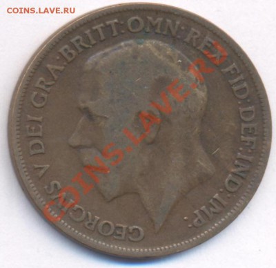 Великобритания 1 пенни.1920 г.До 21.12.10 г.20-00 МСК. - Британия пенни 20.1