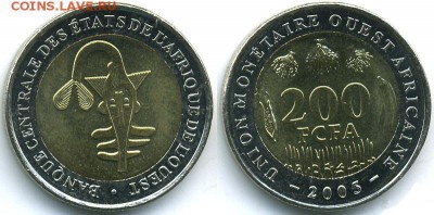 биметалл! Западная Африка 200 франков 2010 - 4be8fd8fe3173