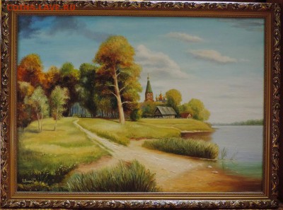 КАРТИНА большая "Старое село на берегу реки" - DSCN4028