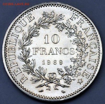 Франция_10 франков 1969. Крупное серебро; до 18.10_22.28мс - 12669