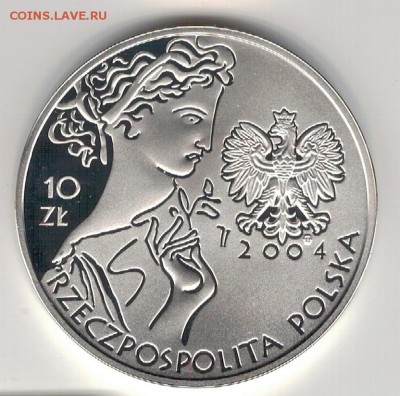 Ag Польша 10 злотых 2004 Олимпиада 24.10 в 22.00мск (В769) - 5-п10з04а