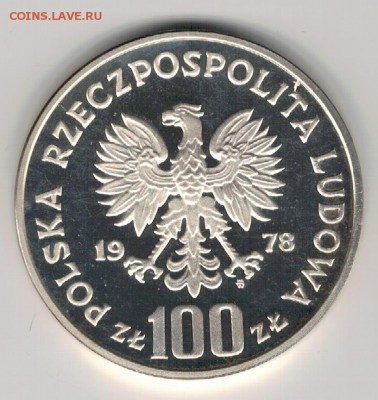 Ag Польша 100 злотых 1978 Лось до 24.10 в 22.00мск (Г825) - 5-п100з78А1