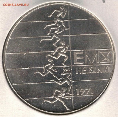 Ag Финляндия 10 марок 1971 Атлетика ДО 25.10 В 22Ч (В740) - 5-ф71
