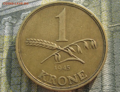 ДАНИЯ 1 крона 1945. НЕЧАСТАЯ.  26.10.2016. - 032.JPG