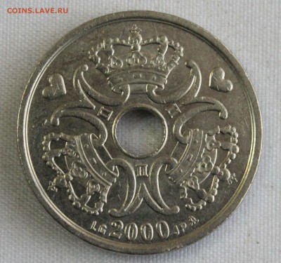 С 1 руб. ДАНИЯ 5 крон 2000г. С ДЫРОЧКОЙ  до 27.10 в 22-00 - IMG_3520.JPG