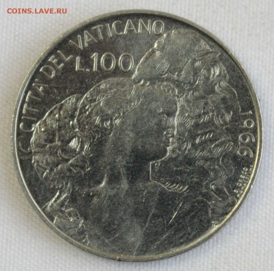 С 1 руб. ВАТИКАН 100 лир 1966г. ПАПА ПАВЕЛ-VI  до 27.10 в 22 - IMG_3506.JPG