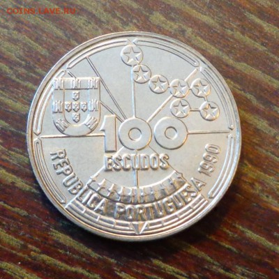 ПОРТУГАЛИЯ - НАВИГАЦИЯ, ОТКРЫТИЯ В АТЛАНТИКЕ до 28.10, 22.00 - Португалия 100 эскудо 1990 Навигация, открытия в Атлантике_1