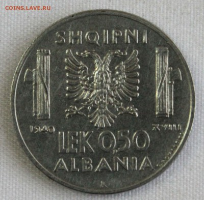 С 1 руб. АЛБАНИЯ под ИТАЛИЕЙ  0,5лек 1940г.   до 28.10. в 22 - IMG_3543.JPG