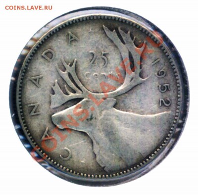 L86 Канада куотер 25¢ 1952 до 26.12 в 22°° - L86 25c Canada 1952 Low rel_1