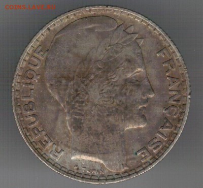 Ag ФРАНЦИЯ 10 ФРАНКОВ 1930 ДО 27.10 В 22.00 (Г889) - 5-фр1930