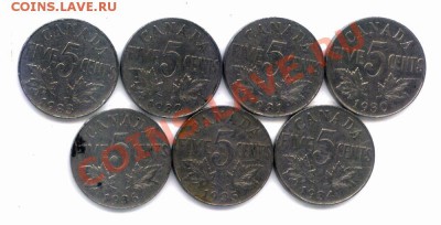 L92 Подборка 5¢ Канада 7 шт. 1930-36 г.г. до 26.12 в 22°° - L92 5c Canada 7 pcs_1