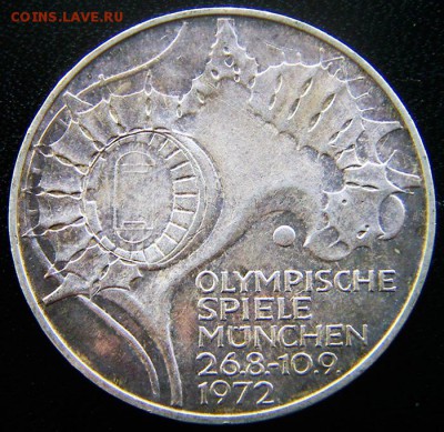 ФРГ_"олимпийские" 10 марок 1972. Серебро; до 24.10_22.06мск - 12716
