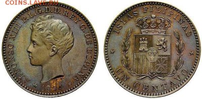Острова: монеты, токены, жетоны, медали.. Названия и фото. - Islas Filipinas coin