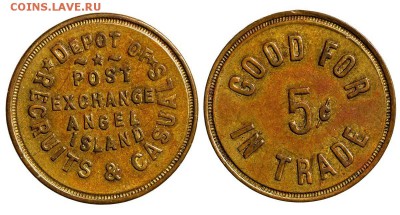 Острова: монеты, токены, жетоны, медали.. Названия и фото. - Angel Island token copy