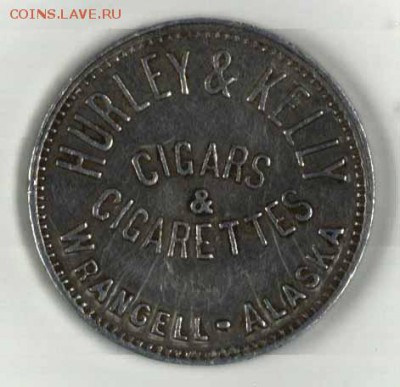 Острова: монеты, токены, жетоны, медали.. Названия и фото. - Wrangell alaska token Y copy