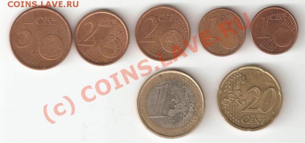 1,2,5,20 центов и 1 евро 2005 - 1