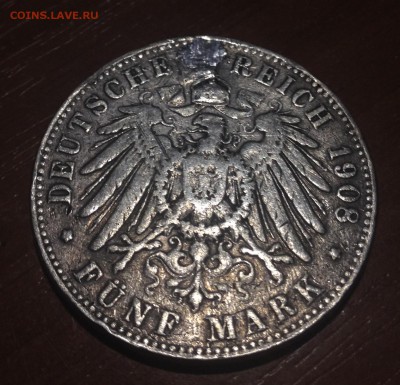 5 марок 1908 Бавария - image