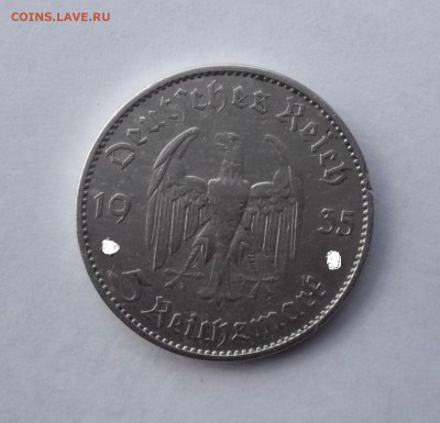 5 рейхсмарок (A)1935г Германия. Кирха. Серебро.30.10.22:15 - P1350828 (2).JPG