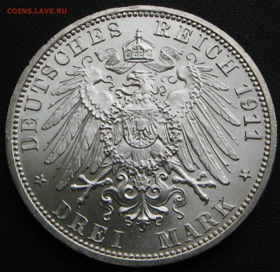 SCHAUMBURG-LIPPE 3 Mark 1911 - реверс