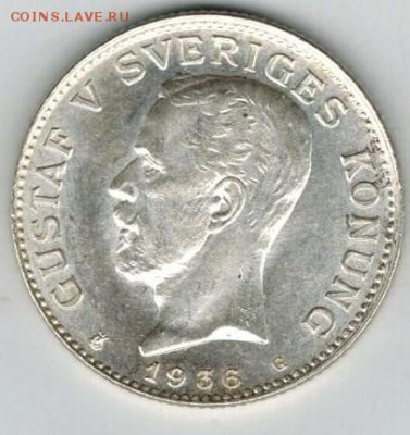 1 крона 1936, Швеция до 30.10 - 003