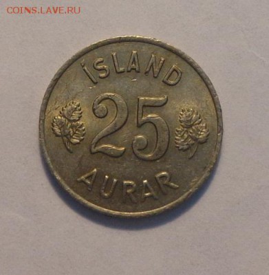 ИСЛАНДИЯ - 25 эйре 1966 нечастая до 1.11, 22.00 - Исландия 26 эйре 1966