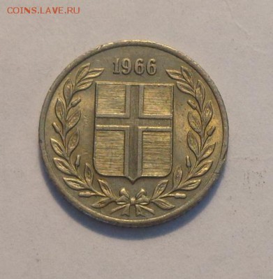 ИСЛАНДИЯ - 25 эйре 1966 нечастая до 1.11, 22.00 - Исландия 26 эйре 1966_1