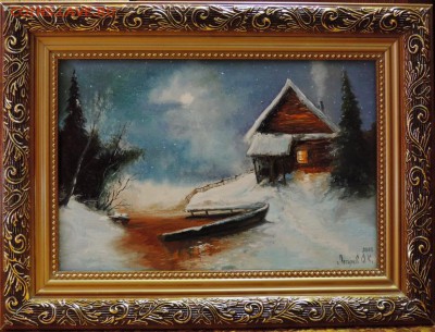 КАРТИНА "Заимка освящённая луной"холст,масло - DSCN4076