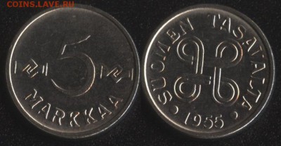 Финляндия 5 марка 1955 до 22:00мск 02.11.16 - Финляндия 5 марка 1955
