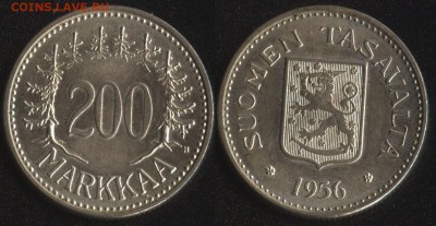 Финляндия 200 марка 1956 (Ag!) до 22:00мск 02.11.16 - Финляндия 200 марка 1956 (Ag!)