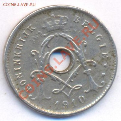 Бельгия 5 сантимов.1910 г. До 23.12.10 г. 20-00 МСК. - Бельгия 5