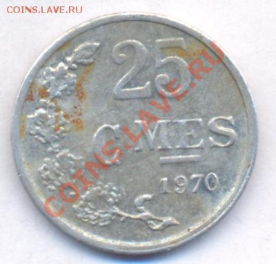 Люксембург 25 сантимов.1970 г.До 23.12.10 г. 20-00 МСК. - люксембург.1