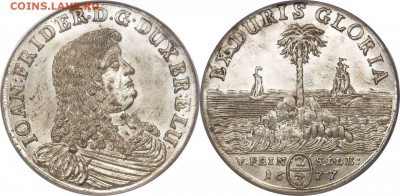 Европейская монета с пальмой и кораблем 1676 г. - 01