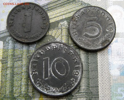 ГЕРМАНИЯ 1, 5, 10 пфеннигов 1942 А. Цинк.  03.11.2016. - 028.JPG