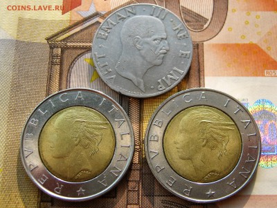 ИТАЛИЯ 2 по 500 лир 1996-98 БМ + 50 чентезимо 1941. - 066.JPG